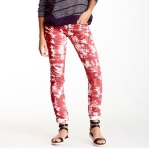 Miss Me Red Acid Wash Tie Dye Skinny Jeans Sz 27